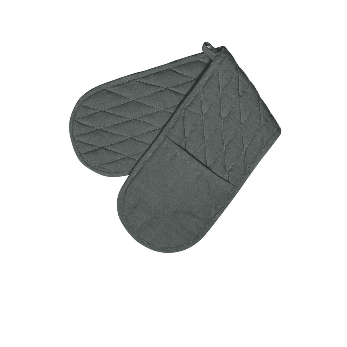 Rans Manhattan Charcoal Cotton Double Oven Mitt V442-RAN-OVENM-MANHATTANDOUBLEEND-CHARCOAL-SH