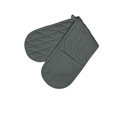 Rans Manhattan Charcoal Cotton Double Oven Mitt V442-RAN-OVENM-MANHATTANDOUBLEEND-CHARCOAL-SH