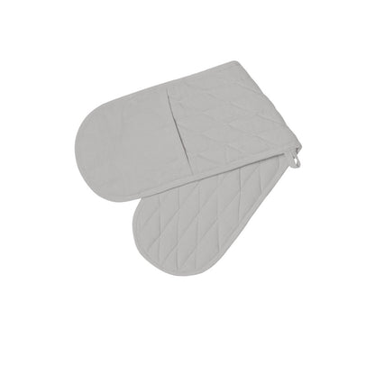 Rans Manhattan Silver Cotton Double Oven Mitt V442-RAN-OVENM-MANHATTANDOUBLEEND-SILVER-SH