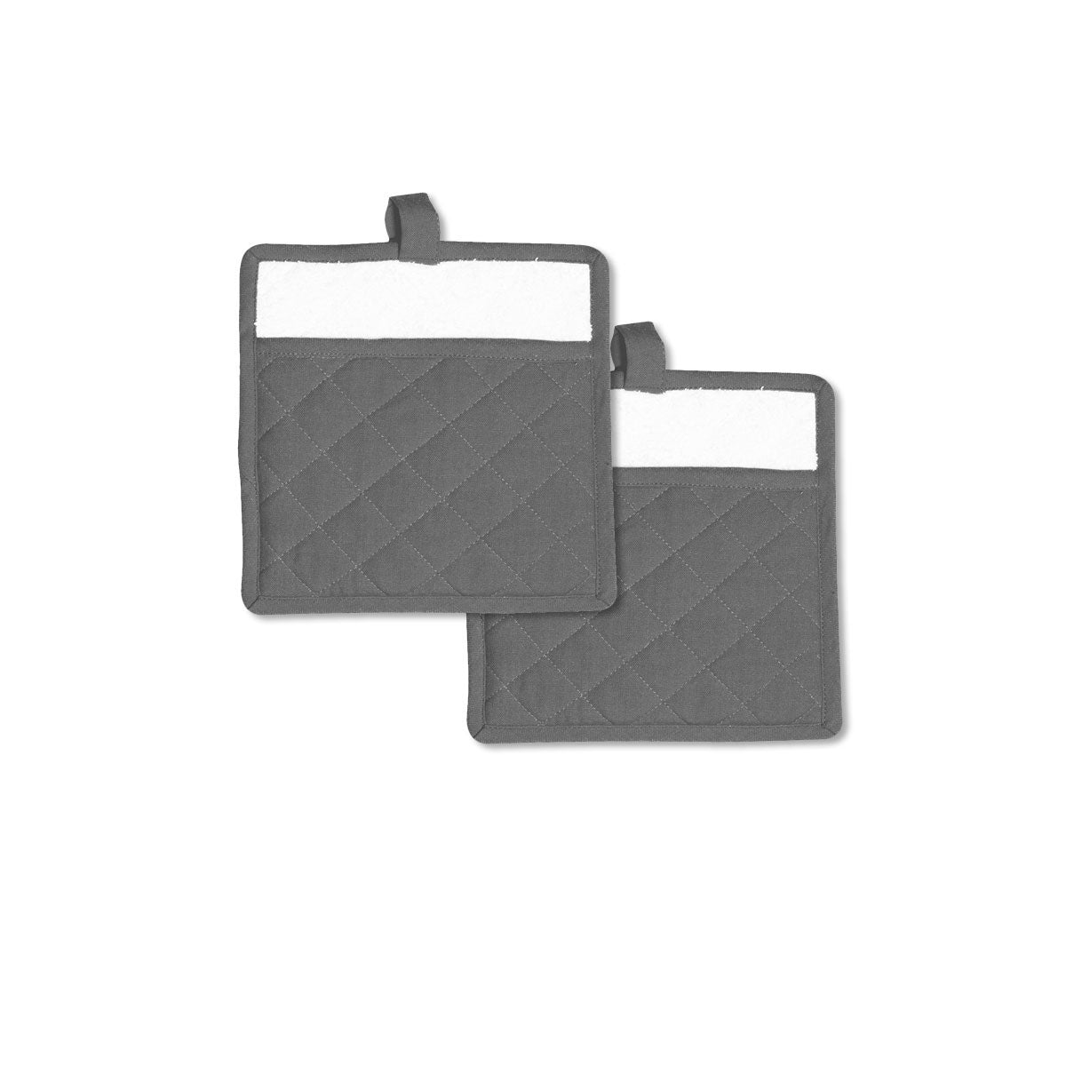 Rans Manhattan Charcoal Cotton Set of 2 Pot Holders V442-RAN-OVENM-MANSETOF2POTHOLDER-CHARCOAL-RD