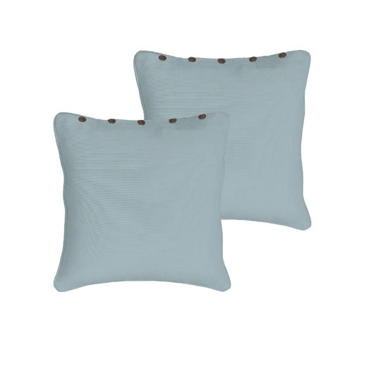Rans Pair of London Cotton European Pillowcases with Buttons Grey V442-RAN-PILLOWC-LONDONBUTTON-GREY-SQ