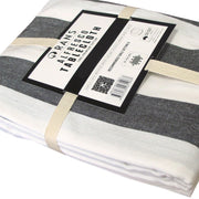 Rans Black Alfresco Stripes Cotton Tablecloth - Choose from 2 sizes 150cm x 250cm V442-RAN-TABLEC-ALFRESCO250CM-BLACK-RE