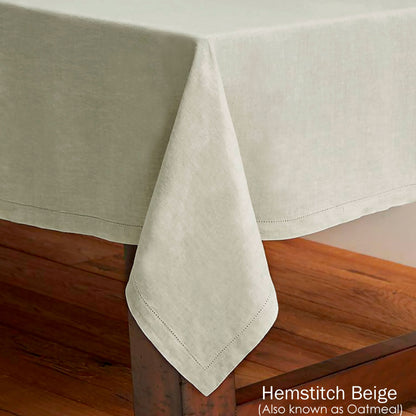 Rans Pure Cotton Hemstitch Tablecloth 205 x 205 cm - Beige V442-RAN-TABLEC-HEMSTITCH205-BEIGE-SQ
