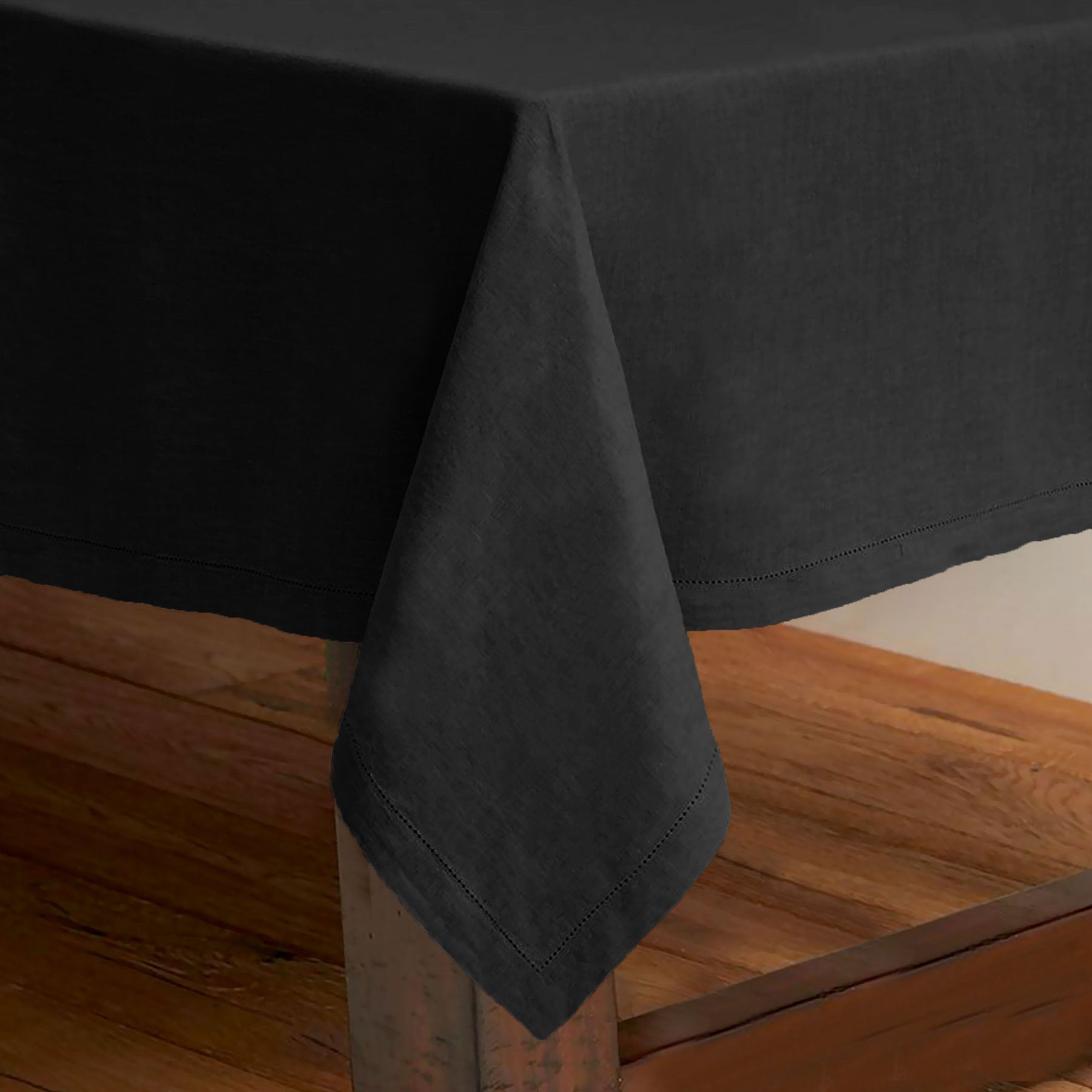 Rans Pure Cotton Hemstitch Tablecloth 150 X 230 cm - Black V442-RAN-TABLEC-HEMSTITCH230-BLACK-RE