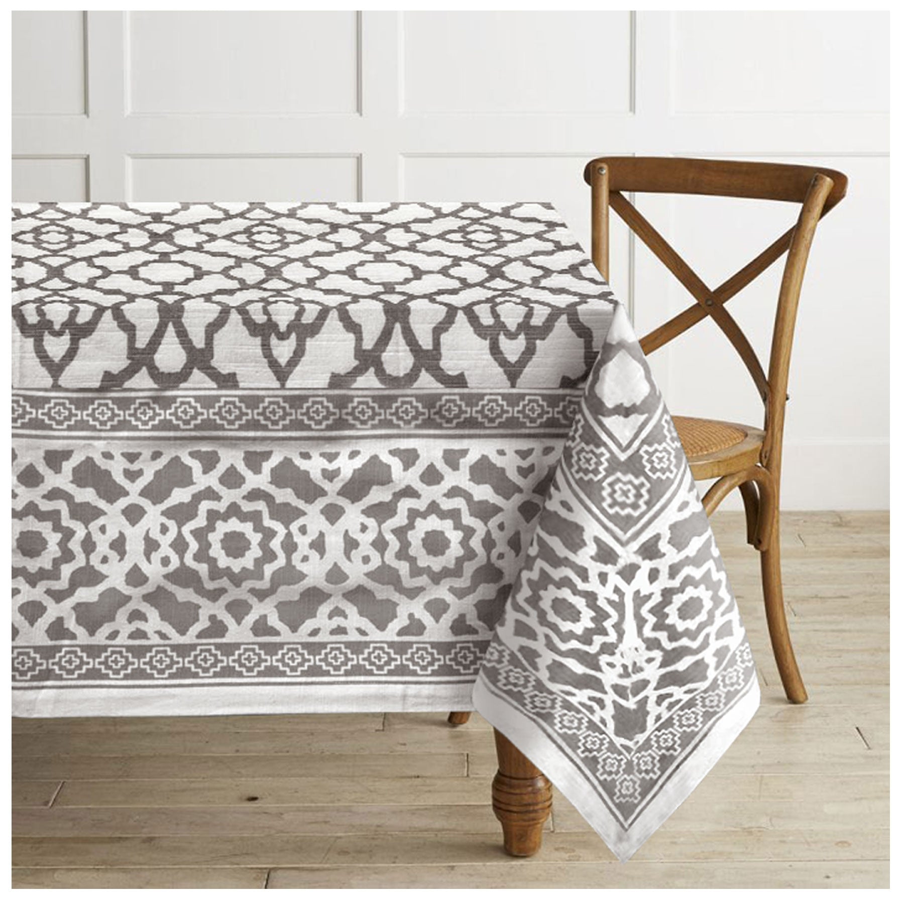 Rans Pure Cotton Vintage Tablecloth 150 x 300 + 4 cm - Grey V442-RAN-TABLEC-VINTAGE300-GREY-RE