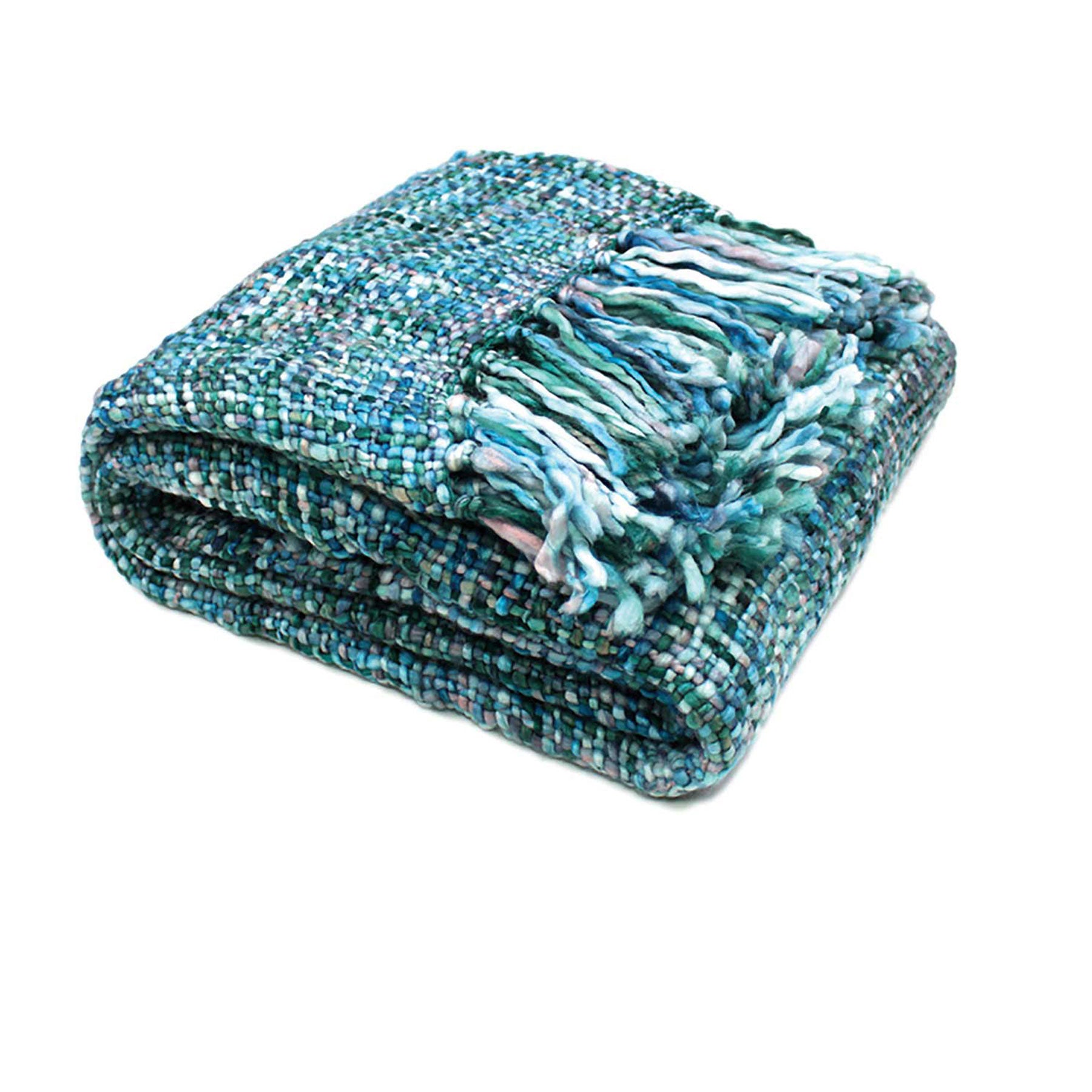 Rans Oslo Knitted Weave Throw 127x152cm - Cool Pool V442-RAN-THROW-OSLOCOOLPOOL-BLUE-RE