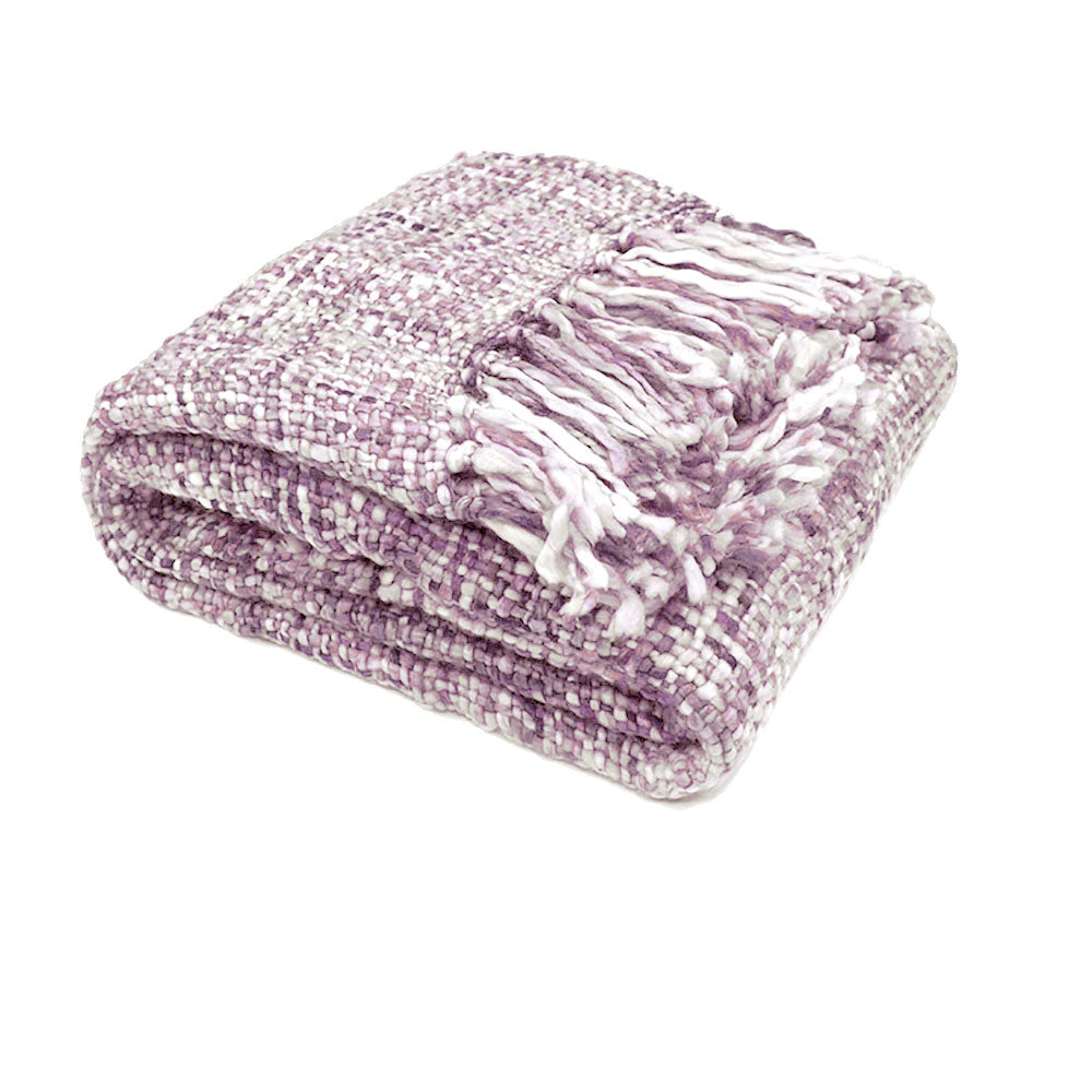 Rans Oslo Knitted Weave Throw 127x152cm - Lilac Hint V442-RAN-THROW-OSLOHINT-LILAC-RE