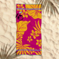 Rans Premium Cotton Jacquard Beach Towel Floral Hawaii 007 Pink V442-RAN-TOWEL-2022FLORAL-PINK-RE