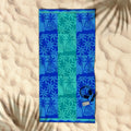 Rans Premium Cotton Jacquard Beach Towel Palm Tree Blue V442-RAN-TOWEL-2022PALMTREE-BLUE-RE