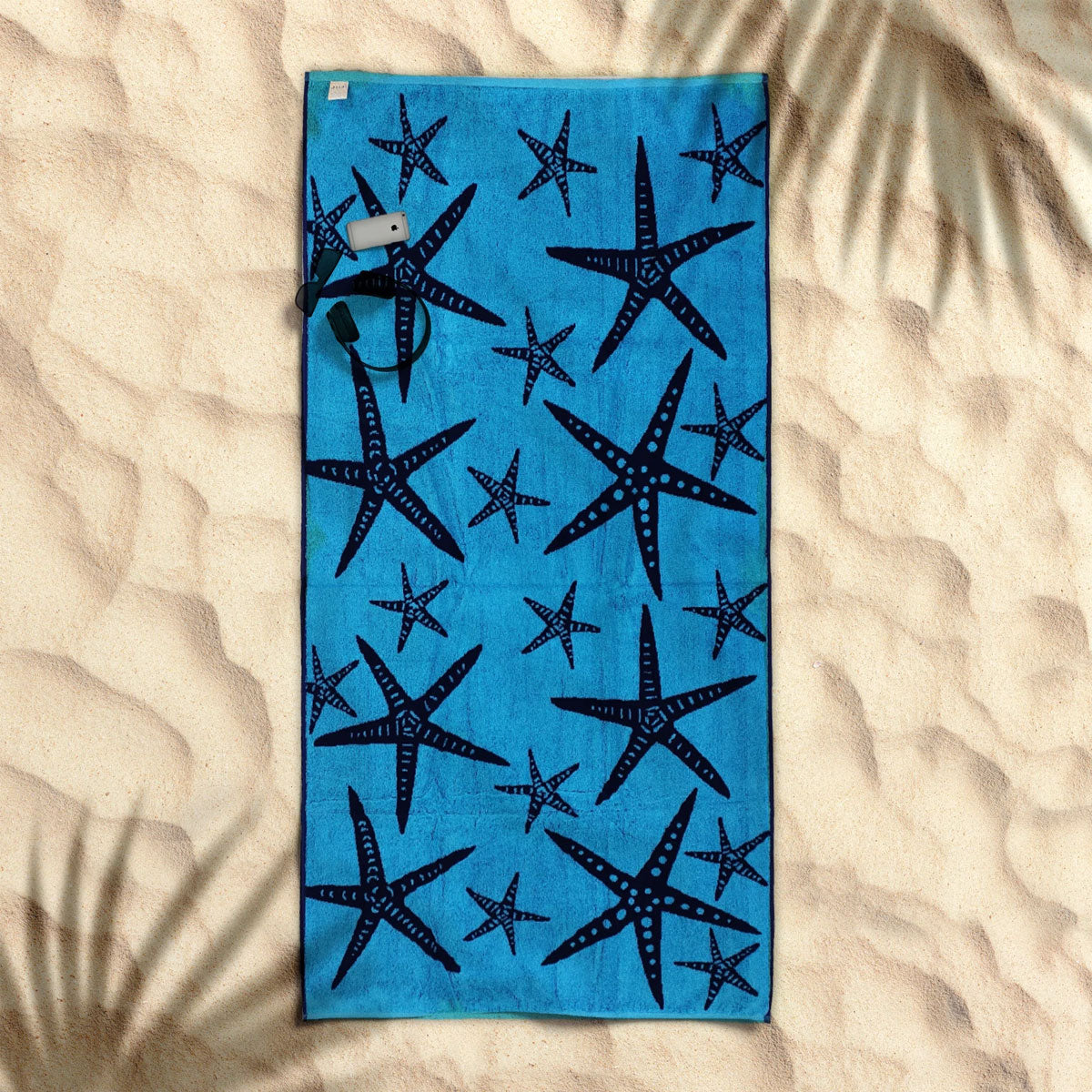 Rans Premium Cotton Jacquard Beach Towel Starfish Blue V442-RAN-TOWEL-2022STARFISH-BLUE-RE