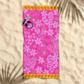 Rans Premium Cotton Jacquard Beach Towel Thongs Pink V442-RAN-TOWEL-2022THONGS-PINK-RE