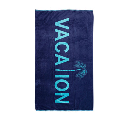 Rans Premium Cotton Jacquard Beach Towel Vacation V442-RAN-TOWEL-JACQUARDVACATION-NAVY-RE