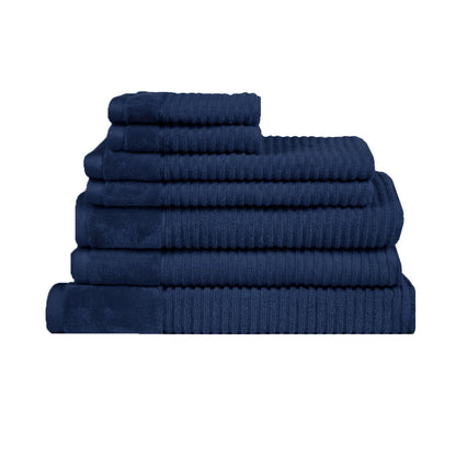 Royal Excellency 7 Piece Cotton Bath Towel Set - Navy V442-RAN-TOWEL-ROYALEX7PCE-NAVY-RE