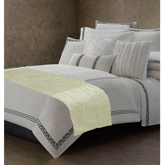 Rapee Pleated Bed Runner - Cream V442-RAP-BEDR-PLEATED-CREAM
