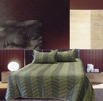 Rapee Faux Silk Coverlet Set Zig Zag Sage - Queen V442-RAP-COVERLETS-FAUX-SILK-ZIG-ZAG-SAGE-QS
