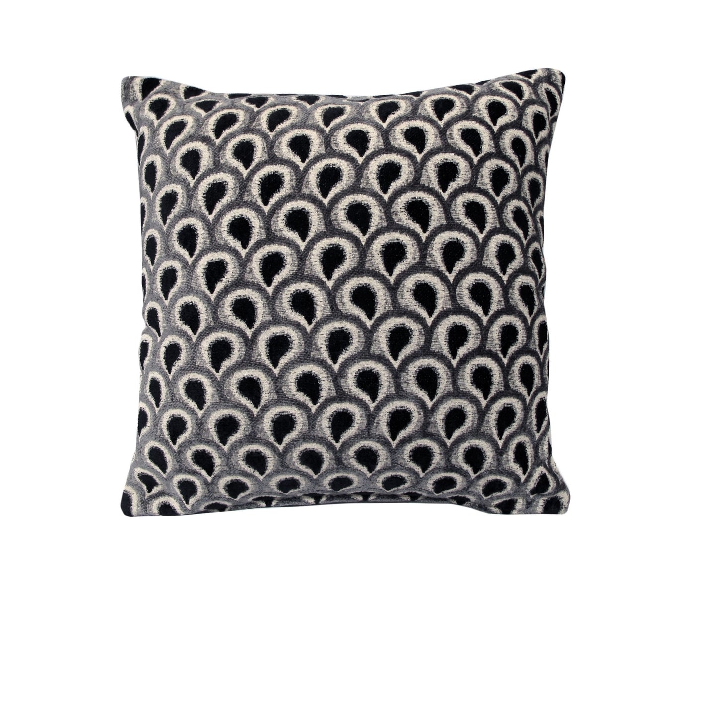 Rapee Peacock Texture Cushion Cover - Black 45 x 45 cm V442-RAP-CUSHIONC-PEACOCK-BLACK-SQ