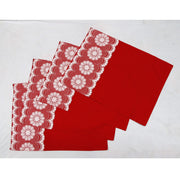 Rapee Set of 4 Cotton Lacey Red Table Placemats 33 x 45 cm V442-RAP-PLACEMAT-4LACEY-RED-RE