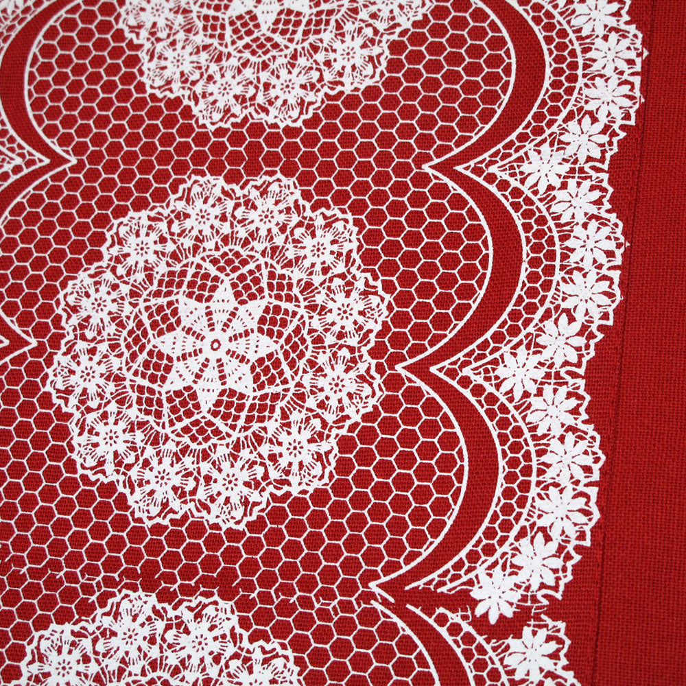 Rapee Set of 4 Cotton Lacey Red Table Placemats 33 x 45 cm V442-RAP-PLACEMAT-4LACEY-RED-RE