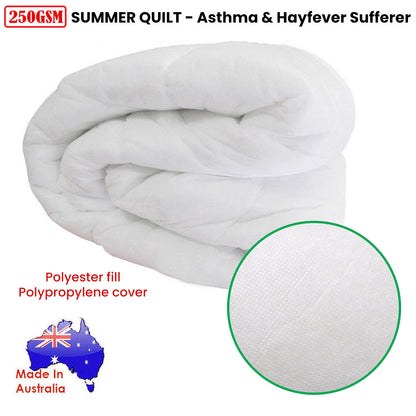 250GSM Australian Made Summer Quilt Double V442-STR-QUILT-250GSMSUMMER-WHITE-DS