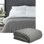 Living @ Home 350gsm 100% Cotton Breathable Waffle Blanket Queen 240 x 255 cm Charcoal V442-STT-BLANKET-25COTTONWAFFLE-CHARCOAL-QS