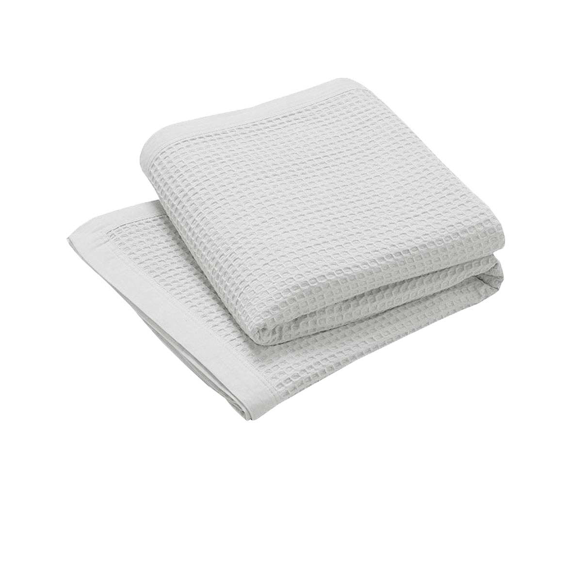 Living @ Home 350gsm 100% Cotton Breathable Waffle Blanket Single 180 x 230 cm White V442-STT-BLANKET-25COTTONWAFFLE-WHITE-SB