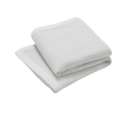 Living @ Home 350gsm 100% Cotton Breathable Waffle Blanket Single 180 x 230 cm White V442-STT-BLANKET-25COTTONWAFFLE-WHITE-SB