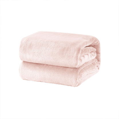 Super Soft Micro Flannel Plush Blanket Single 150 x 220 cm Blush V442-STT-BLANKET-25MICROFLANNELPLUSH-BLUSH-SB