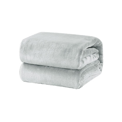 Super Soft Micro Flannel Plush Blanket Single 150 x 220 cm Grey V442-STT-BLANKET-25MICROFLANNELPLUSH-GREY-SB