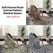 Animal Pattern Soft Flannel Plush Queen Size Blanket 220 x 240cm Dalmatian V442-STT-BLANKET-ANIMALDALMATIAN-WHITE-QS
