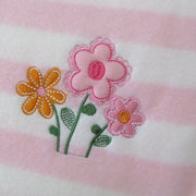 Living Home for Baby Girls Flowers and Bear Pack of 3 Embroidered Polar fleece Stripe Cot Blankets 100 x 140cm V442-STT-BLANKET-PACKOF3FLOWERSBABY-PINK-CT