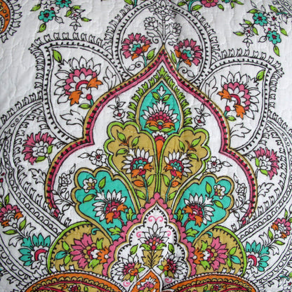 100% Cotton Cover Lightly Quilted Coverlet Set Abigail Queen V442-STT-COVERLET-ABIGAIL-MULTI-QS