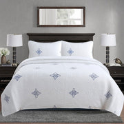 100% Cotton Lightly Quilted Coverlet Set Colorado Blue King V442-STT-COVERLET-COLORADO-BLUE-KI