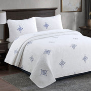 100% Cotton Lightly Quilted Coverlet Set Colorado Blue King V442-STT-COVERLET-COLORADO-BLUE-KI