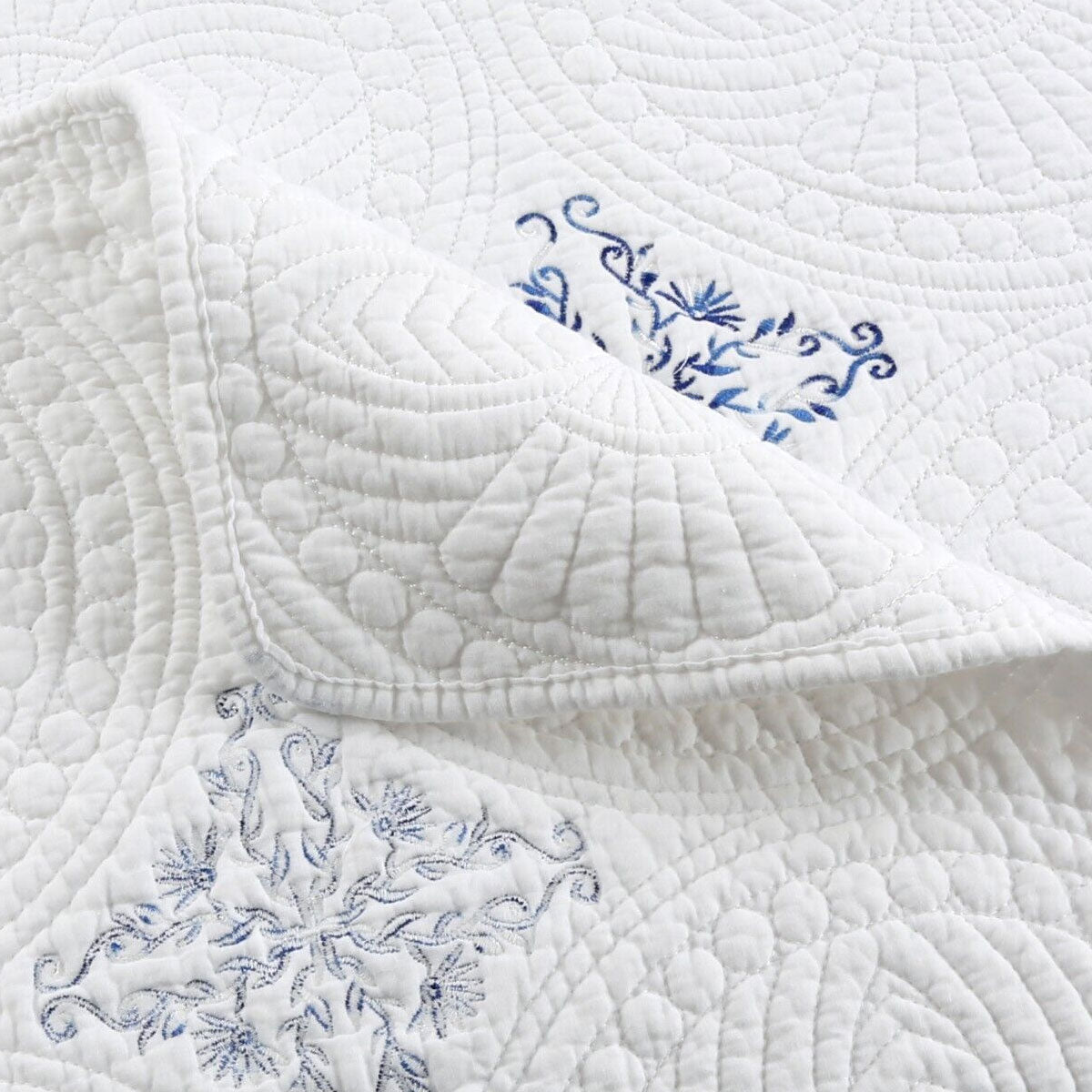100% Cotton Lightly Quilted Coverlet Set Colorado Blue King V442-STT-COVERLET-COLORADO-BLUE-KI