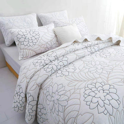100% Cotton Coverlet Set Eliana Queen V442-STT-COVERLET-ELIANA-WHITE-QS