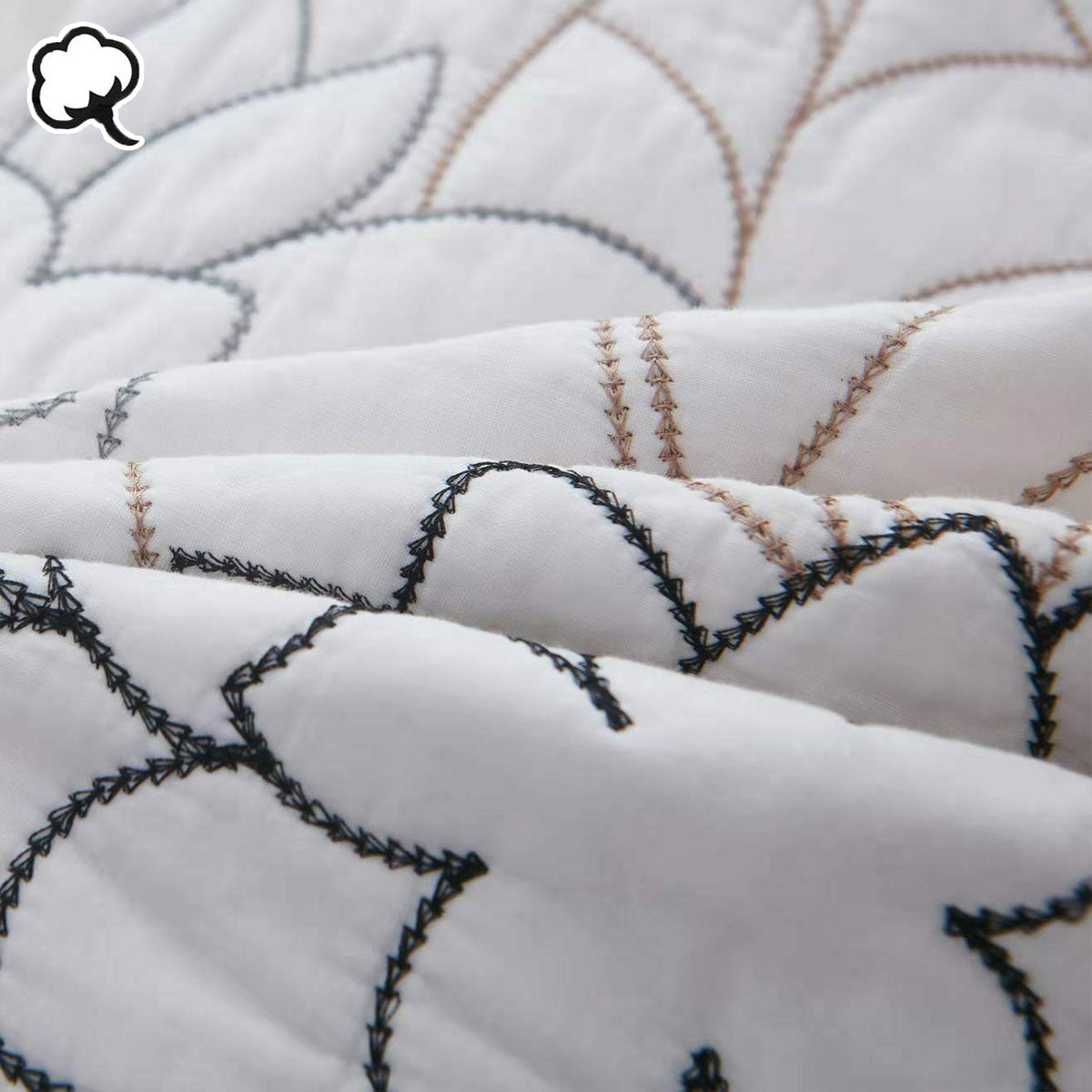100% Cotton Coverlet Set Eliana Queen V442-STT-COVERLET-ELIANA-WHITE-QS