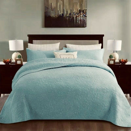 100% Cotton Coverlet Set Floral Turquoise King V442-STT-COVERLET-FLORAL-TURQUOISE-KI