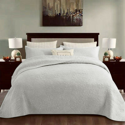 100% Cotton Coverlet Set Floral White Queen V442-STT-COVERLET-FLORAL-WHITE-QS