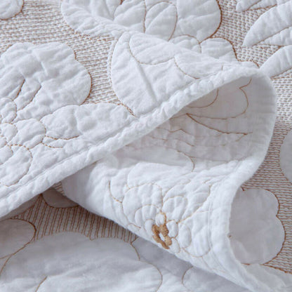 Cotton Rich Lightly Quilted Coverlet Set Floriade White King V442-STT-COVERLET-FLORIADE-WHITE-KI