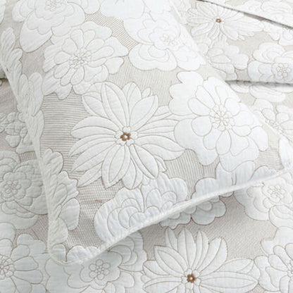 Cotton Rich Lightly Quilted Coverlet Set Floriade White King V442-STT-COVERLET-FLORIADE-WHITE-KI