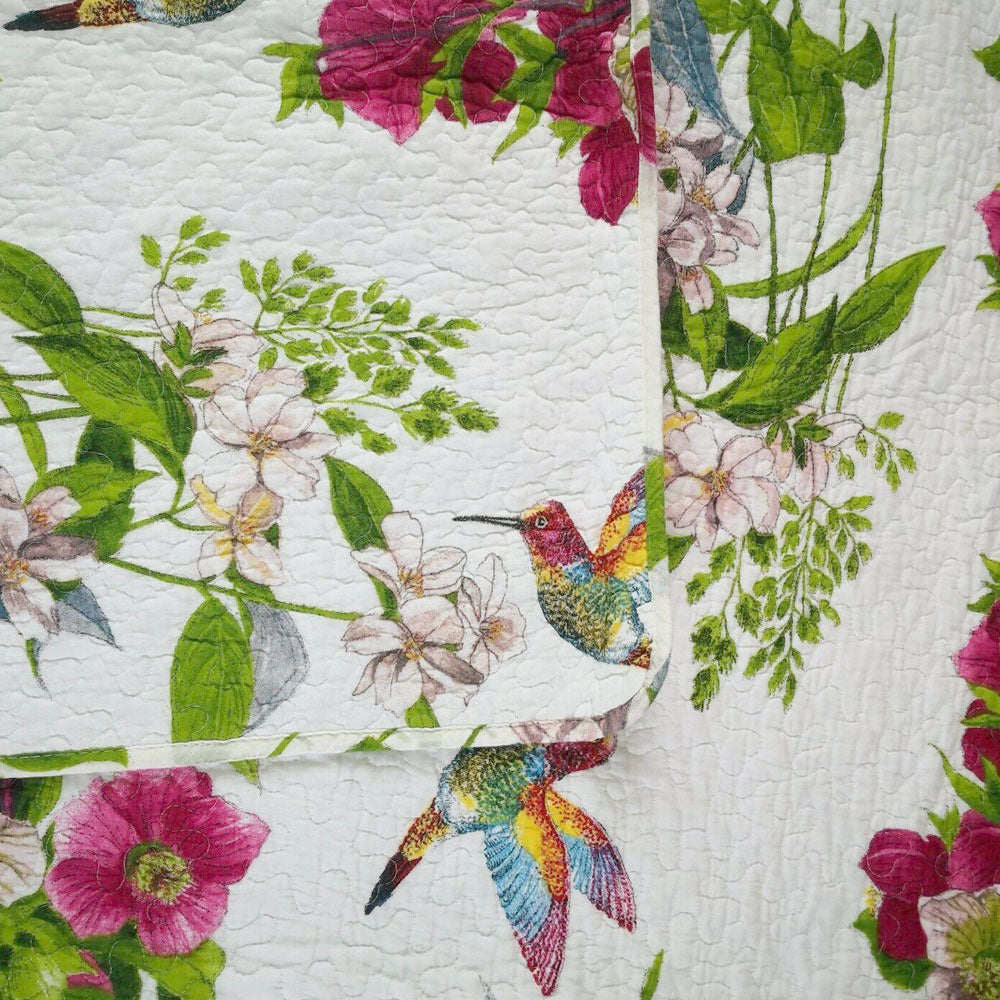 100% Cotton Coverlet Set Hummingbird Multi - Queen V442-STT-COVERLET-HUMMINGBIRD-MULTI-QS