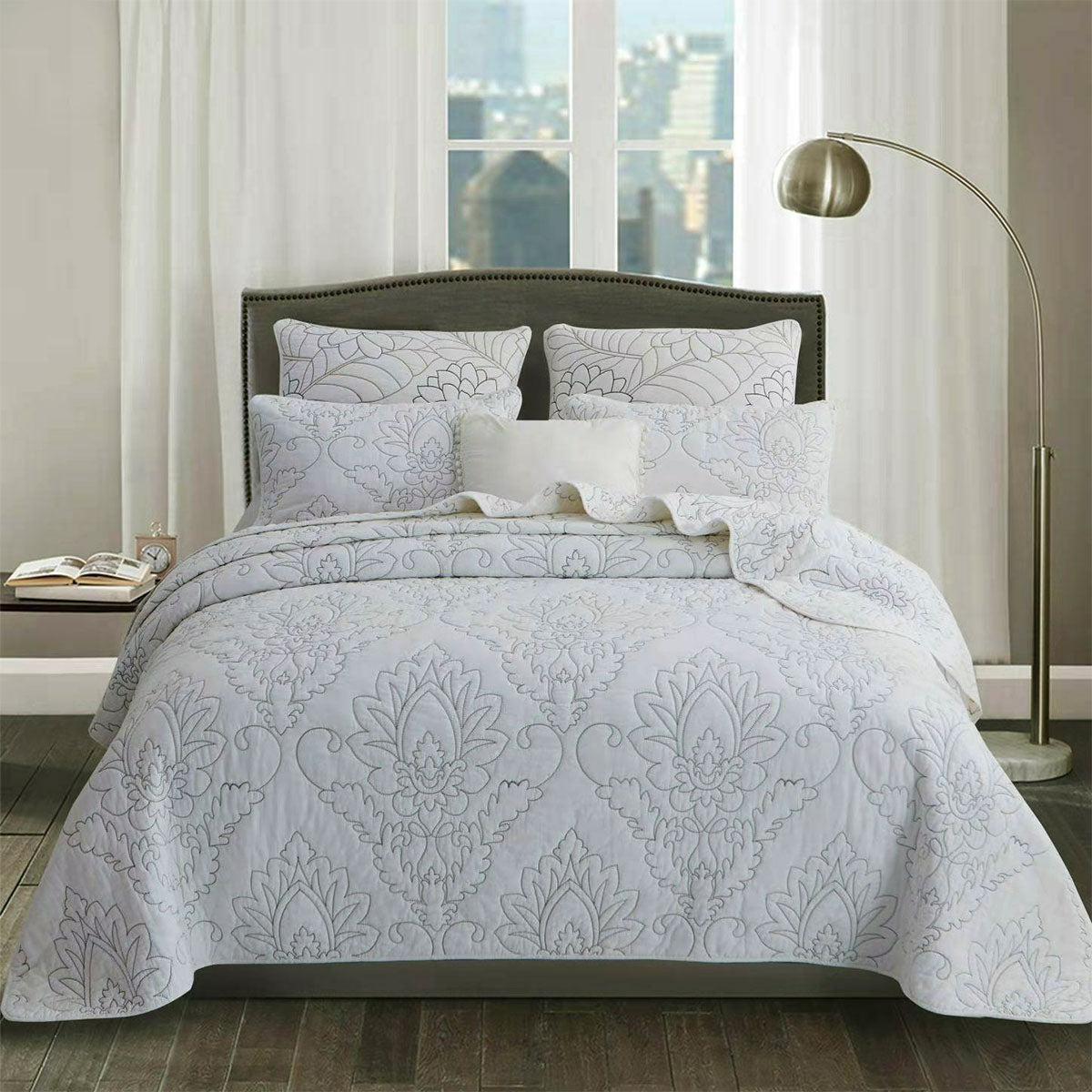 100% Cotton Coverlet Set Majestic White King V442-STT-COVERLET-MAJESTIC-WHITE-KI