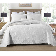 Cotton Rich Lightly Quilted Coverlet Set Royale White King V442-STT-COVERLET-ROYALE-WHITE-KI