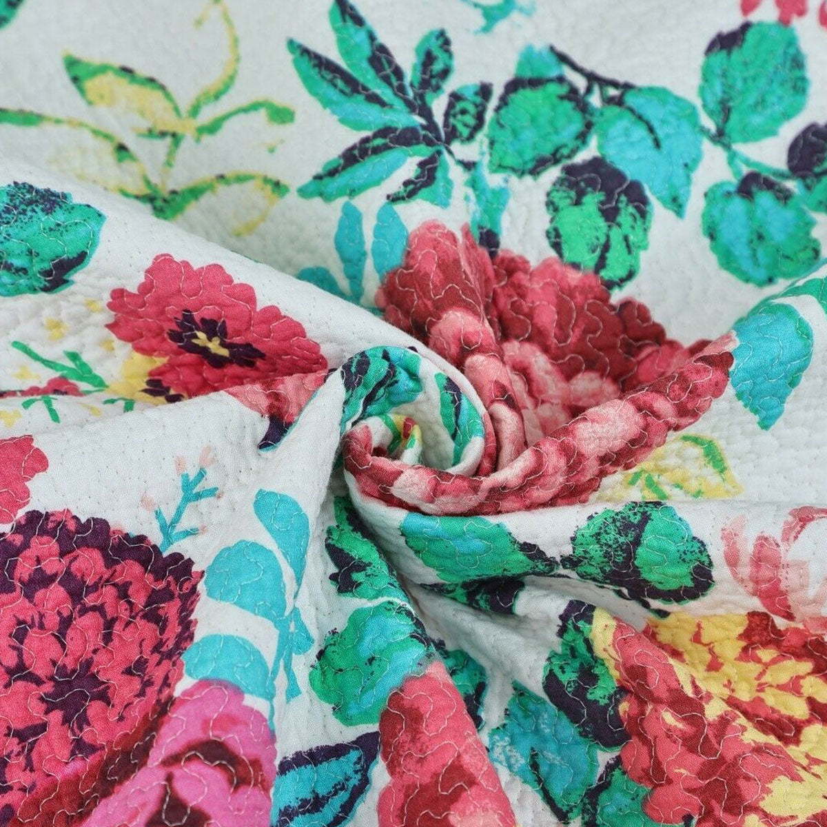 100% Cotton Lightly Quilted Coverlet Set Tongan Queen 230 x 250 cm V442-STT-COVERLET-TONGAN-MULTI-QS