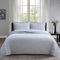 100% Cotton Lightly Quilted Coverlet Set Unity Silver Queen V442-STT-COVERLET-UNITY-SILVER-QS