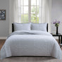 100% Cotton Lightly Quilted Coverlet Set Unity Silver Queen V442-STT-COVERLET-UNITY-SILVER-QS