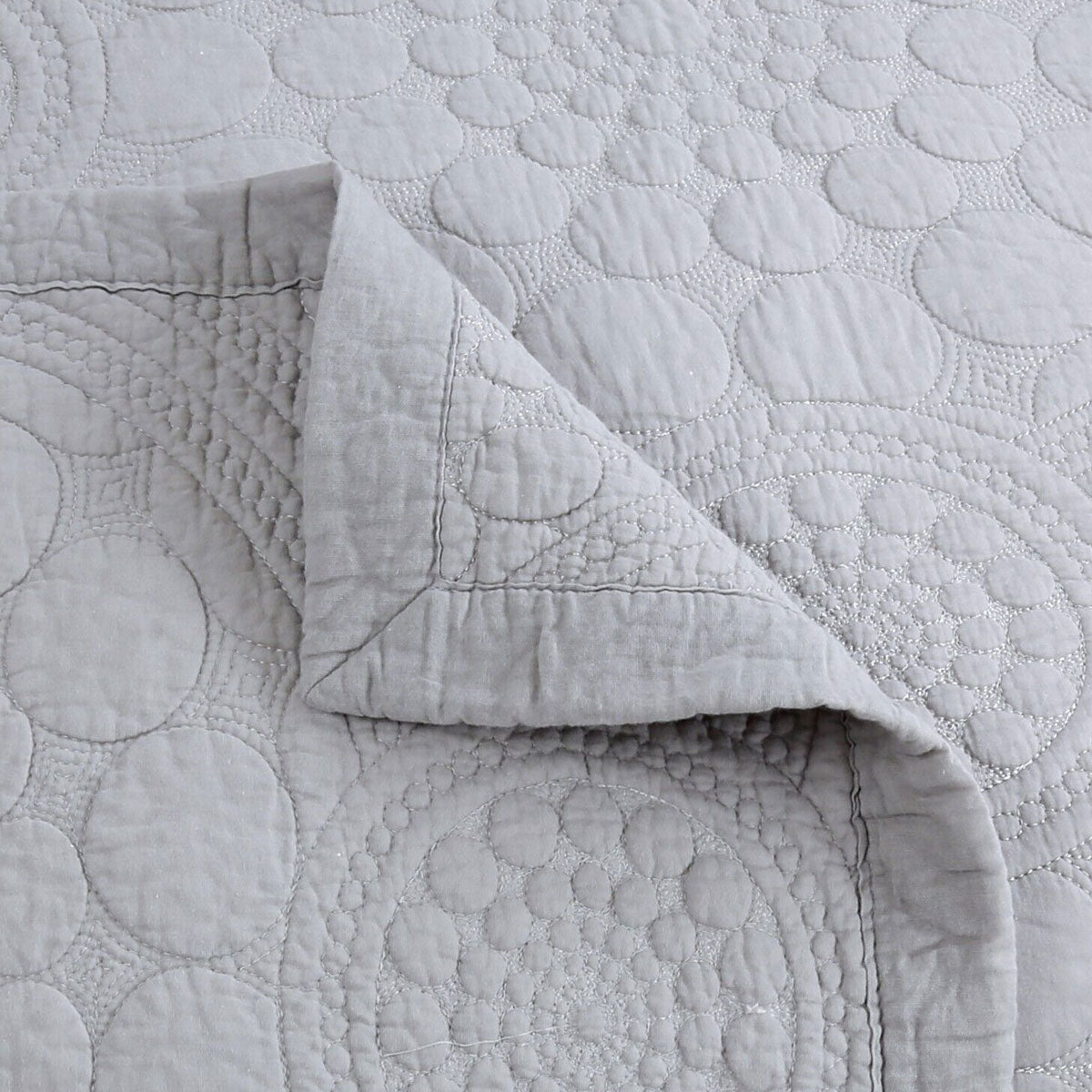 100% Cotton Lightly Quilted Coverlet Set Unity Silver Queen V442-STT-COVERLET-UNITY-SILVER-QS