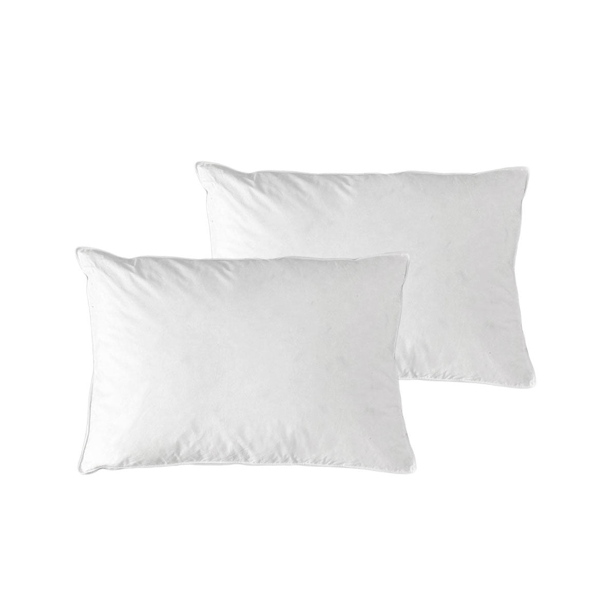 At Home Homewares Pack of 2 Standard Machine Washable Feather Pillows 45 x 70 +13 cm V442-STT-PILLOW-TWINFEATHER-WHITE-ST