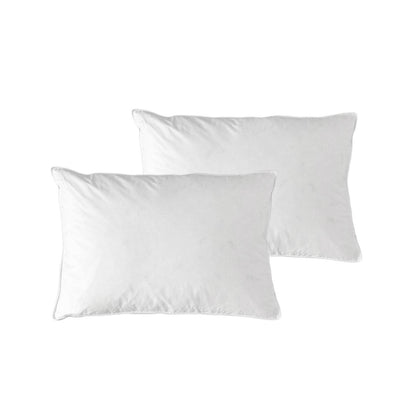 At Home Homewares Pack of 2 Standard Machine Washable Feather Pillows 45 x 70 +13 cm V442-STT-PILLOW-TWINFEATHER-WHITE-ST