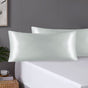 Pair of King Satin Silk Pillowcases with Envelope Closure 51 x 102 cm Grey V442-STT-PILLOWC-PAIRSATIN-GREY-KI